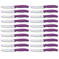 Victorinox Steak and Tomato Knife 11cm Wavy Edge - Set of 20 - Purple