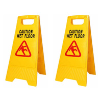Chef Inox A Frame Wet Floor Caution Sign Yellow - Set of 2