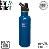 KLEAN KANTEEN 27oz 800ml PLANET Blue BPA FREE WATER BOTTLE