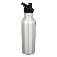 Klean Kanteen Classic 27oz / 800ml Bottle w/ Sport Cap - Brushed Stainless