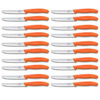 Victorinox Steak and Tomato Knife 11cm Wavy Edge - Set of 20 - Orange