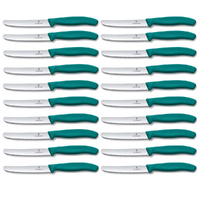 Victorinox Steak and Tomato Knife 11cm Wavy Edge - Set of 20 - Green