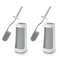 Joseph Joseph Flex Plus Toilet Brush with Storage Caddy Grey/White - Set of 2
