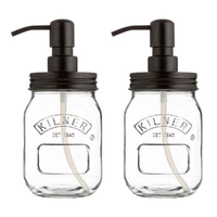 Kilner Liquid Soap Dispenser Jar 500ml - Set of 2