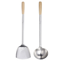 Chef Inox Stainless Steel Wok Utensil 2 Piece Set - Spatula & Ladle
