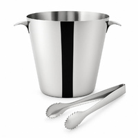 Trenton Wine Bucket Stainless Steel Mirror Polished + Deluxe Ice Tongs