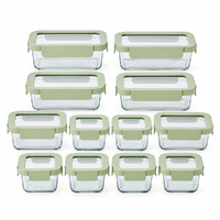 Glasslock Essentials Ovensafe Glass Container Set W/ Lid 12 Piece
