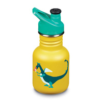 KLEAN KANTEEN KID 355ml 12 oz SPORTS YELLOW DRAGON SNACK BPA FREE Water Bottle