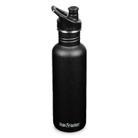 Klean Kanteen Classic 27oz / 800ml Classic w/Sport Cap Water Bottle - Black
