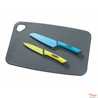 New SCANPAN Spectrum 3 Piece Kitchen Cutting Board + Knife Set 18737 Free Postage 