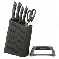 Scanpan Spectrum 6pc Uni Block Knife Set & Shears & Sharpener 6 Piece - Black 18739