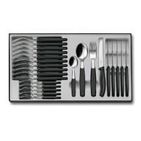 Victorinox 24 Piece Steak Knife Table Cutlery Set Black 24pc Made in Switzerland 