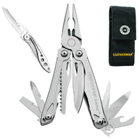 Leatherman SIDEKICK Stainless Multi-Tool & Nylon Sheath & Skeletool KBX