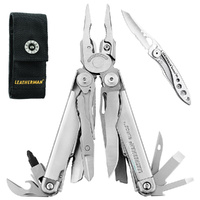 Leatherman Surge Stainless Steel Multi-Tool & Nylon Sheath & Skeletool KB