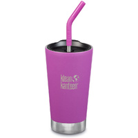 KLEAN KANTEEN 16oz 473ml Insulated TUMBLER BERRY BRIGHT W/ Straw Lid