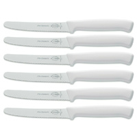F DICK FDICK x 6 Micro Serrated Utility Steak Knives Knife Tomato WHITE 11cm