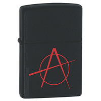 NEW ZIPPO ANARCHY SYMBOL BLACK MATTE LIGHTER GIFT BOX 92842