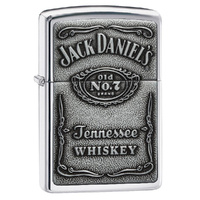 Zippo Jack Daniel's Label Pewter Chip Lighter - High Polished Chrome