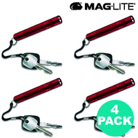 NEW MAGLITE RED 4 X SOLITAIRE FLASHLIGHT MADE IN USA