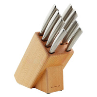 New Scanpan Classic 9 Piece Stainless Steel 9pc Knife Block Set