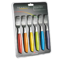 SCANPAN SPECTRUM 6 piece COLOURED FORK Set 6pc