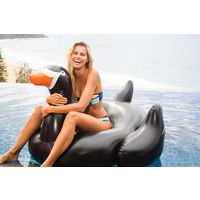 SUNNYLIFE BLACK SWAN Huge Giant Inflatable Pool Toy Garden Beach Super Size W/ Handles 