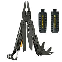 New Leatherman SIGNAL BLACK Stainless Steel Multi-Tool & Nylon Sheath & Bit Kit