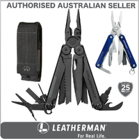 New Leatherman BLACK WAVE PLUS + Multi Tool & Sheath & Squirt BLUE AUTHAUSDEALER