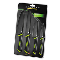 NEW SCANPAN SPECTRUM 4 PIECE 4PC KNIFE SET  - BLACK / LIME FREE POSTAGE SAVE !