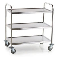 SERVING UTLITY TROLLEY 3 SHELF STAINLESS STEEL COMMERICAL KIT "FREE POSTAGE" 548