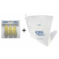LOYAL Piping Icing Bag Size 1 28cm Length + 6 NOZZLES GERMANY 