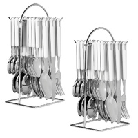 Avanti 48 Piece Stainless Steel Hanging Cutlery Set White - 2 x 24pc