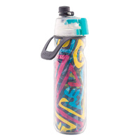 NEW 02 COOL MIST 'N SIP 20OZ 590ML WATER DRINK BOTTLE WATERCOLOUR 02COOL O2COOL