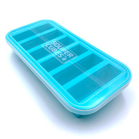 NEW SOUPER CUBES 1/2 HALF CUP FREEZING TRAY W/ LID , AQUA