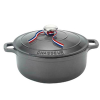 Chasseur 24cm / 4 Litre Round French Oven - Caviar 