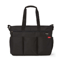 SKIP HOP DUO SIGNATURE DOUBLE NAPPY BAG W/ CHANGING PAD - BLACK