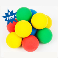 High Hi Bounce Rubber Hand Balls Assorted Colours 4 Pack 
