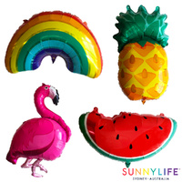 NEW SUNNYLIFE PREMUIM FOIL BALLOON PARTY KIDS SUMMER RAINBOW FRUIT FLAMINGO