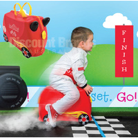 TRUNKI RIDE ON SUITCASE TOY BOX CHILDREN KIDS LUGGAGE - ROCCO RACE CAR NEW