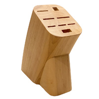 NEW MUNDIAL 8 SLOT BEECHWOOD KNIFE BLOCK - EMPTY (NO KNIVES)