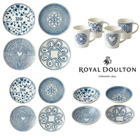Royal Doulton ED Ellen DeGeneres 16pc Blue Love Dinner Bowl Mug Plate  Set of 16