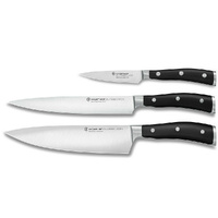 Wusthof Classic Ikon 3 Piece Knife Set , Black