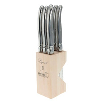 NEW LAGUIOLE BY ANDRE VERDIER DEBUTANT SERRATED KNIVES KNIFE MIRROR 6PC , STAINLESS STEEL