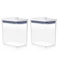 OXO Good Grips Pop 2.0 Rectangle Short Container 1.6L , Set of 2