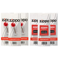Zippo Lighter 3 x Flints & 3 x Wicks , Total 18 Flints + 3 Wicks
