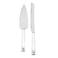 Wedgwood Vera Wang Love Knots Silver Giftware Cake & Trowel Set