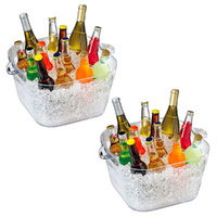 Serroni Square Party Tub Clear Set of 2 , 16.6 Litre