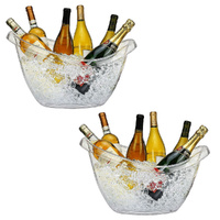 Serroni Jumbo Party Tub Clear Set of 2 , 10 Litre