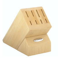 NEW SCANPAN 8 SLOT BEECHWOOD KNIFE BLOCK - EMPTY (NO KNIVES)