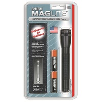 NEW MAGLITE 2AA CELL BLACK FLASHLIGHT WITH POUCH MADE IN USA